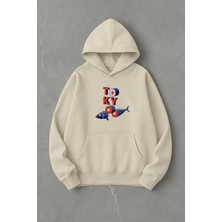 Lorvex Unisex Tokyo Sushi Baskı Oversize Sweatshirt