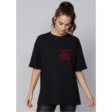Lorvex Yeniden Deneme Motivasyon Baskılı Oversize Unisex Pamuklu Tshirt-Tişört