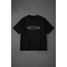 Lorvex T-Shirt Unısex Oversize Rahat Kalıp Chaoss Baskılı Premium Tişört