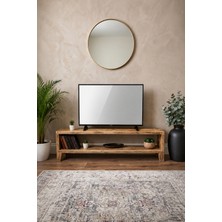 Dekurt Masif Ahşap Tv Ünitesi 140 cm Doğal Rustik Tv Sehpası Modern Salon Dekorasyonu