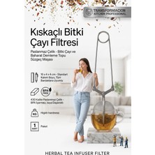 Transformacion Çelik Kıskaçlı Bitki Çayı Filtresi - Bitki Çayı ve Baharat Demleme Topu Süzgeç Maşası 721230
