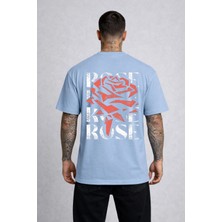 Lorvex Unısex Tişört Oversize Rahat Kalıp Rose Baskılı Premium T-Shirt