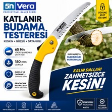 5n Vera Katlanır Budama Testeresi 180 mm | Japon Diş Yapılı Bahçe El Testeresi | Ağaç, Dal, Odun ve Kamp Için Profesyonel Katlanabilir Testere