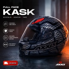 Axxıs Full Face Motosiklet Kaskı | Ece Onaylı, Konforlu ve Dayanıklı