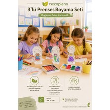 Cestopieno Sevimli Kız Boyama El Sanatı Prenses Denizkızı Seti 9X15 cm (Boya Kalemi Dahil Değildir)