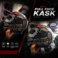 Axxıs Full Face Motosiklet Kaskı | Ece Onaylı, Konforlu ve Dayanıklı