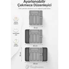 Transformacion Flexform Çift Taraflı Genişleyebilen Ayarlanabilir Çekmece İçi Kaşıklık ve Çatal Bıçak Düzenleyici Organizer 721772