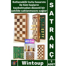 Wintoup #satranç Manyetik Seyahat Tipi Mini Mıknatıs Taşlı Ahşap Katlanabilir Kutulu Satranç Oyunu 40 cm