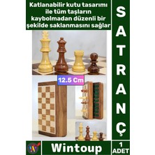 Wintoup #satranç Manyetik Seyahat Tipi Mini Mıknatıs Taşlı Ahşap Katlanabilir Kutulu Satranç Oyunu 12.5 cm