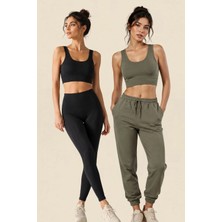 Fevien Kadın 2'li Paket Kalın Askılı Toparlayıcı Pedli Fitilli Dalgıç Kaşkorse Spor Sütyeni Bralet Esnek Rahat Günlük Yoga Fitness Pilates Destekli Dikişsiz Görünüm Crop Top Askılı Spor Üst