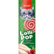 Wanpy Kediler Için Dondurularak Kurutulmuş Lolipop - Kızılcık - 1.4 G