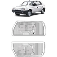 İTHAL Skoda Favorit , Forman 1988 - 1995 Uyumlu Sağ + Sol Far Camı Takım 2 Adet 115920200 115920201