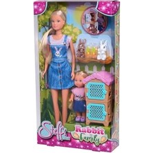 105733667, Steffi Tavşan Ailesi, Steffi & Evi, Tavşan Kafesi ve Iki Tavşan Figürü Birlikte, 12CM, 29CM
