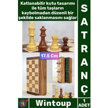 Wintoup #satranç Manyetik Seyahat Tipi Mini Mıknatıs Taşlı Ahşap Katlanabilir Kutulu Satranç Oyunu 17.5 cm