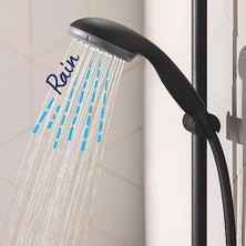 Start 100 Quickfix El Duşu 2 Akışlı (Yağmur ve Jet) Kireç Önleyici Sistem, Banyo-Duş Başlığı, Mat Siyah, 279462430