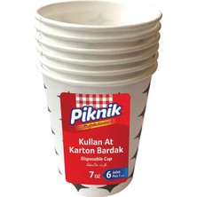 Piknik Kullan At Karton Bardak 7 Oz 6'lı 1483