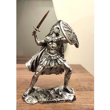 Antioch Art and Design Truva Savaşçısı Achilles Biblo 24 cm Özel Tasarım Dekoratif Heykel Ev ve Ofis Dekoru Hediyelik