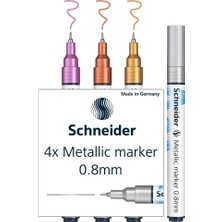 Trendy Pazars Paint-It Metalik Marker 4'lü Set (Set 2, Çizgi Kalınlığı 0,8 Mm, Yeni Pigment Teknolojisi, Güçlü Parıltı Efekti) Gümüş, Altın, Bakır, Mor