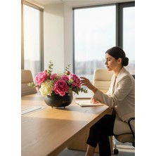 Mono Decors Vazo Siyah Boyalı Yuvarlak Model