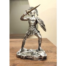 Antioch Art and Design Truva Savaşçısı Hector Biblo 24 cm Özel Tasarım Dekoratif Heykel Ev ve Ofis Dekoru Hediyelik