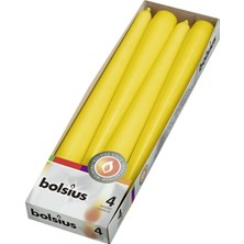 Bolsius Sarı Konik Şamdan Mumlar 4 Paket - 24,5 cm - 7,5 Saat Yanan Damlamayan Mumlar - Akşam Yemeği, Parti, Düğün Dekoru Için Uzun Mum Seti