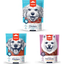 Wanpy Karışık Köpek Ödül Mama 3 Lü Set Jerky Sushi Sticks