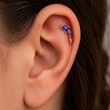 Koi Mavi Piercing (Sol Kulak)