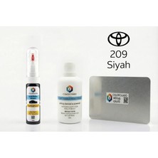 Colorguard Toyota 209 Siyah Rötuş Seti - 2 Si 1 Arada Iğne ve Fırça Uçlu Şişe, Solüsyon ve Rötuş Çeliği