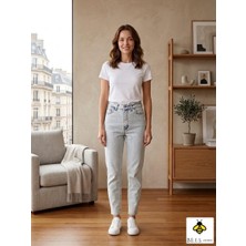 Bees Jeans Kadın Snow Kot Rengi Mom Fit Rahat Kalıp Yüksek Bel Denim