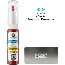 COLORGUARD TOGG A06 Anadolu Kırmızısı İğneli ve Fırçalı Özel Tasarım Şişe Rötuş Boyası ve Profesyonel Rötuş Çeliği Seti