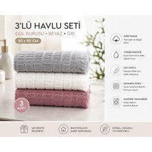 Vivesta Home 3'lü Pamuklu El Yüz Havlusu Seti 50X90 cm Yumuşak Dokulu Yüksek Emici Günlük Kullanım Havlu