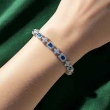 Yakamoz Home Mavi Taşlı Gümüş Renk Paslanmaz Çelik Unisex Bileklik