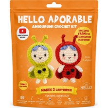 Bakgelal Hello Adorable Uğur Böceği Amigurumi Yapım Kiti, 2'li Bff Crochet Seti