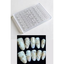 Easy Beauty Ince Nail Art Silikon Kalıp 3D Nail Art Desen Kalıbı, Tırnak Süsleme Desen Charm Tırnak Çarm