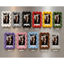 Alvera Collection 6'lı Asorti 3D Baskı Fotoğraf Magneti – Dalgalı Tasarımlı Buzdolabı Magnet Çerçevesi, Polaroid Fotoğraf Magnet Seti