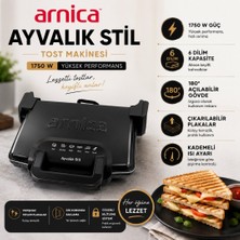 Arnica GH26262 Ayvalık Stıl GH26262 Tost Makınesı Sıyah
