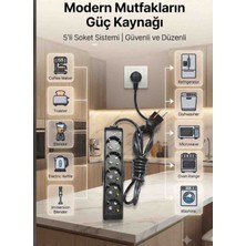DC-ELEKTRO Viko Multi-Let 5 Li (1-15 Metre Arası) Çocuk Korumali 3x2.5 % Yüz Tam Bakır Ttr Kablolu Uzatma Seyyar (Markanin Özel Üretimi Orijinal Tse Fişli Bakir Kablolu)