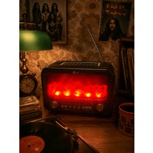 Alytech Bluetooth Nostaljik Radyo | Fm/am/sw Çok Bantlı Radyo | Usb/tf Mp3 Çalar | Güneş Enerjili | 18650 Şarjlı Batarya | LED Alev Efektli Hoparlör
