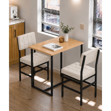 Valu Home 2 Kişilik Mutfak Masa Takımı Masa ve Sandalye Seti Balkon Masası Cafe Masa Takımı Yemek Masası Seti Krem Sandalye