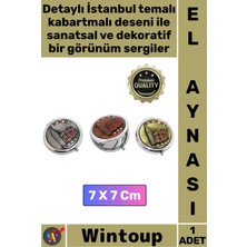 Wintoup #ayna Hediyelik Yöresel Hatıra Geleneksel Zarif Küçük Metal Istanbul Temalı Kabartmalı Şık El Aynası