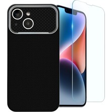 Teleplus iPhone 13 Kılıf M-Safe Şarj Özellikli Paris Zerre Sert Pc Kapak + Ekran Koruyucu