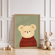 Luxor Pixels (Çerçevesiz) Teddy Bear Yeşil Çocuk Odası Poster