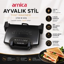 Arnica GH26262 Ayvalık Stıl GH26262 Tost Makınesı Sıyah