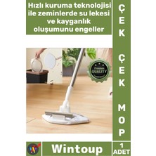 Wintoup #mop Hijyenik Fonksiyonel Parke Seramik Zemin Temizlik Islak Mendil Uyumlu Şık Pratik Çek Çekli Mop