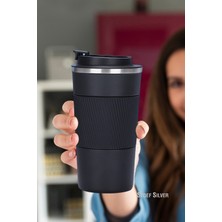 Empressco Paslanmaz Çelik 500ML Kaydırmaz Lastikli Termos Bardak Kahve Çay Mug