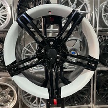 RC 18 Inç 5X114.3 Renault Megane Honda Toyota Uyumlu Porsche Taycan Siyah, Beyaz Jant Modeli (4 Adet)