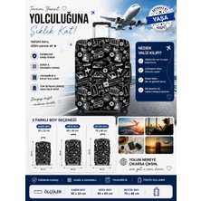 Bagline Valiz Kılıfı Bavul Kılıfı Likralı Esnek Kumaş ve Dayanıklı Valiz Kılıfı Kabin Boy