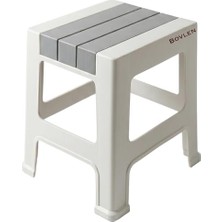 Get Store Küçük Boy Kaymaz Tabanlı Ev Ofis Taburesi - 120 kg Taşıma Kapasiteli Kaymaz Banyo Taburesi - Çocuk Taburesi - 31X35X35 cm (Gri)