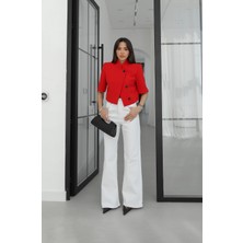 Havoş Beyaz Tintli Wide Leg Jean