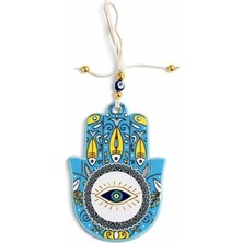 Get Store Seramik Nazar Duvar Süsü – Fatma Eli (Hamsa) | 13 cm El Yapımı | Kapı Girişi & Salon Dekoru | Anlamlı Hediye